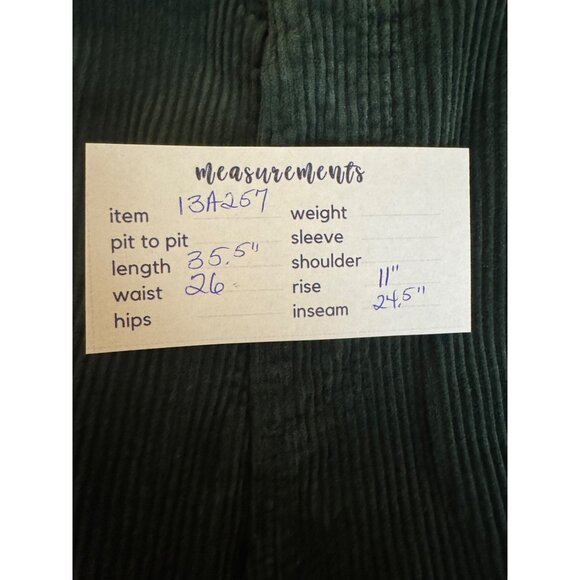 2/$30 Adriano Goldschmied 26 Dark Green High Waisted Wide Leg Corduroy Pants - Picture 14 of 15